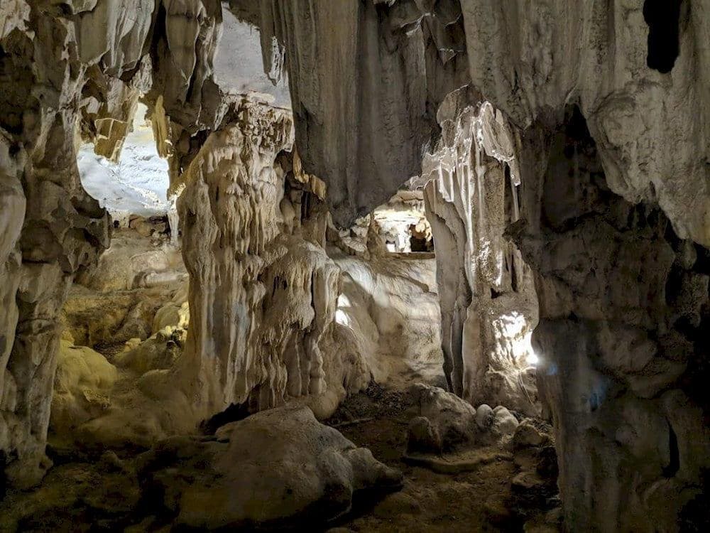 The stalactite formations come in a variety of unique shapes